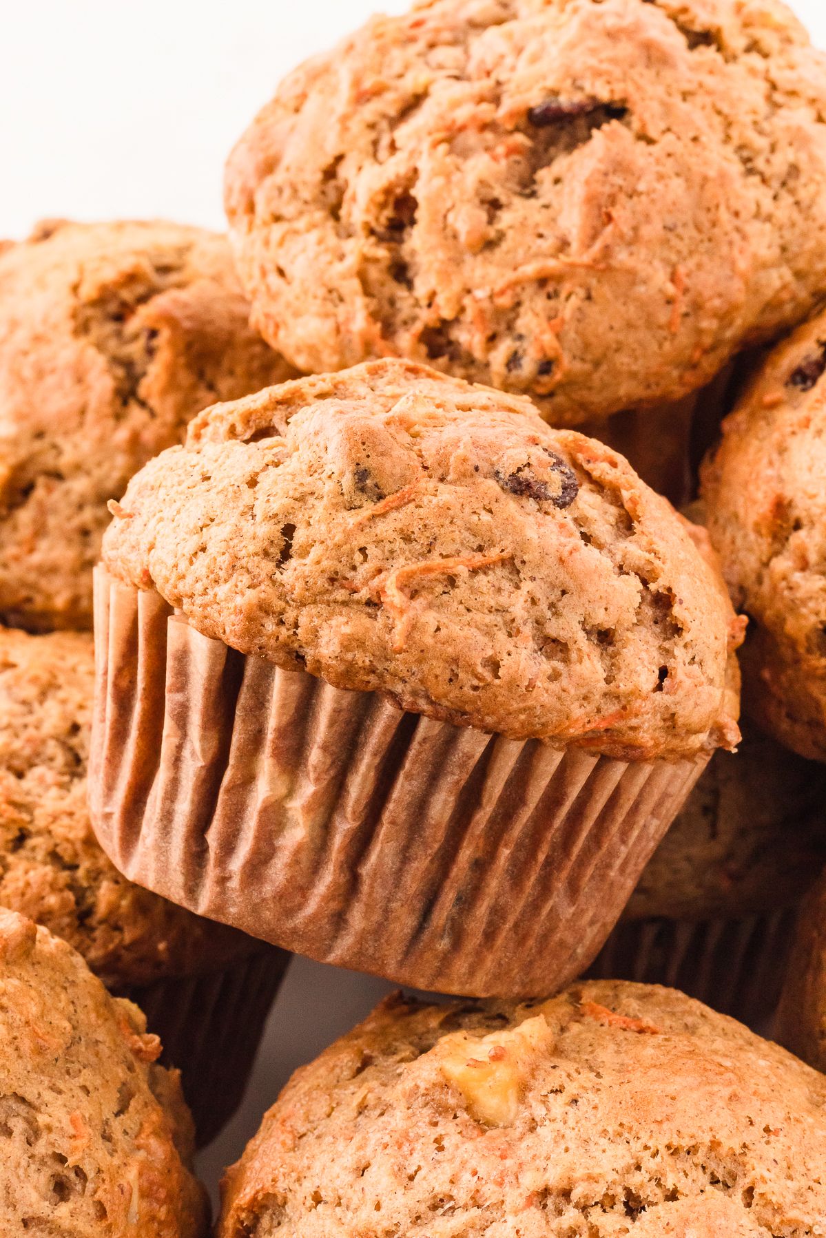 Morning glory muffins piled together
